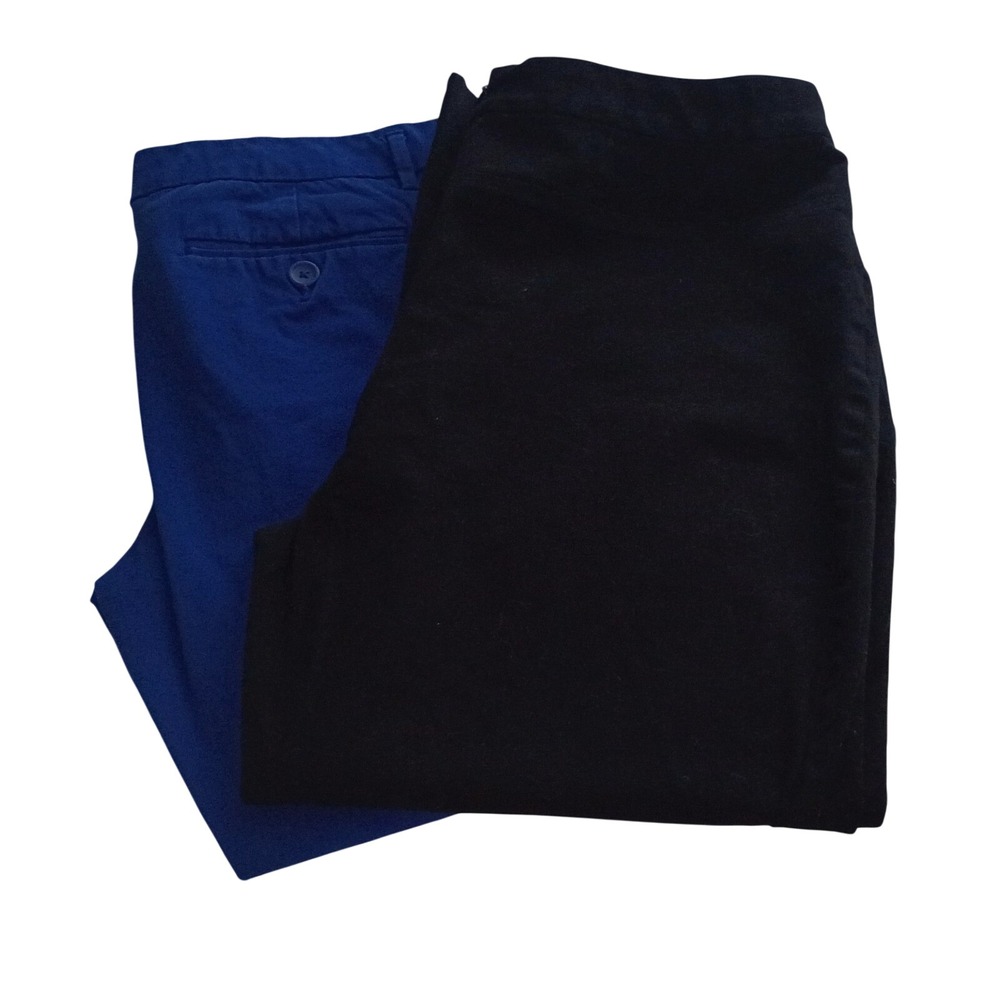 Lot 2 a.n.a Worthington Women Dress Pants Size 12 Blue Black Slim Leg Trousers